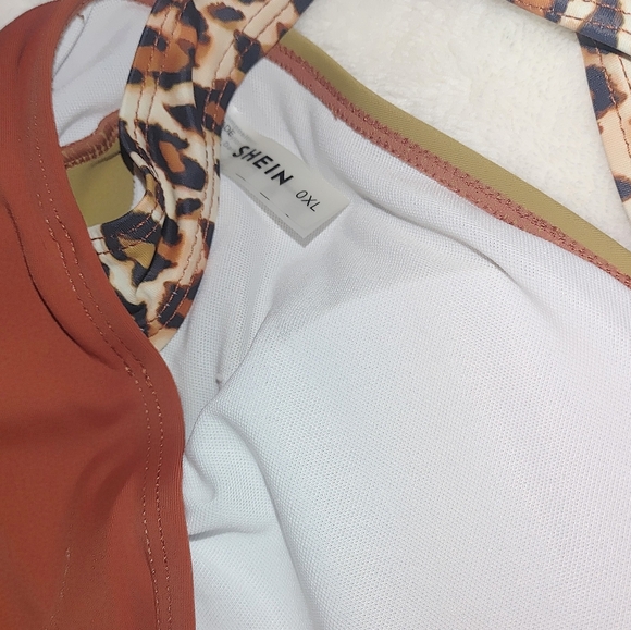 Criss Cross Leopard/Multi Color One Piece Swimsuit - Picture 4 of 4